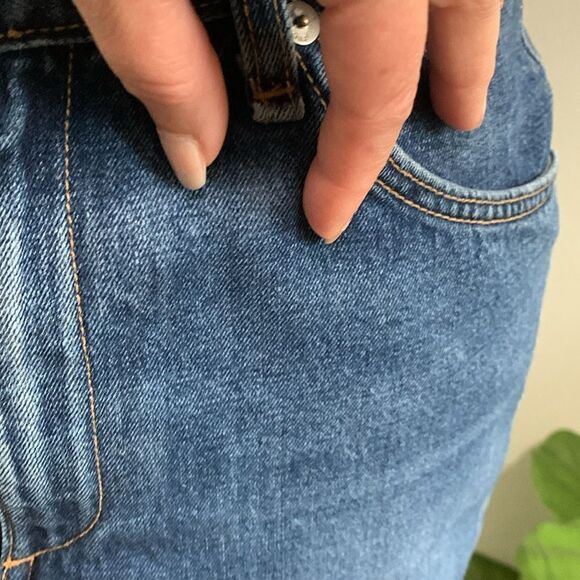 rag & bone Distressed Style Fringed Medium Wash Denim Skirt W1B2K273FRI Size 27 - Picture 10 of 17